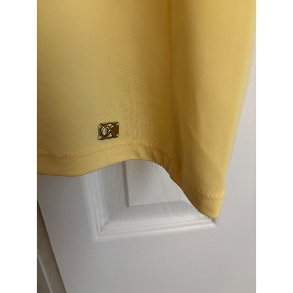 Calvin Klein Yellow Flutter Sleeve Blouse – Size Medium – Elegant & Versatile - Picture 6 of 8